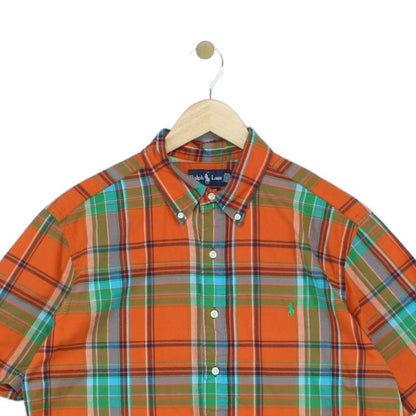 Mens Plaid Shirt Classic Fit  Short Sleeve