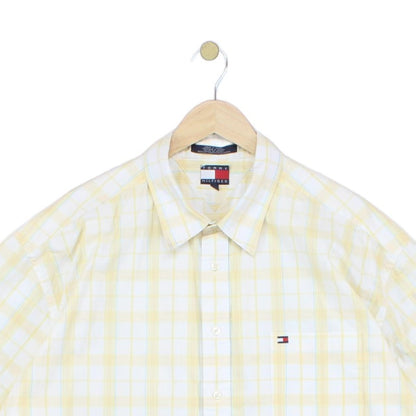 Mens Shirt Short Sleeve Check Button Up