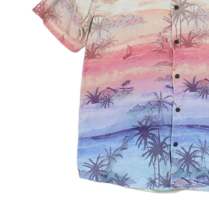 Mens Viscose Shirt Hawaiian Tropical Short Sleeve