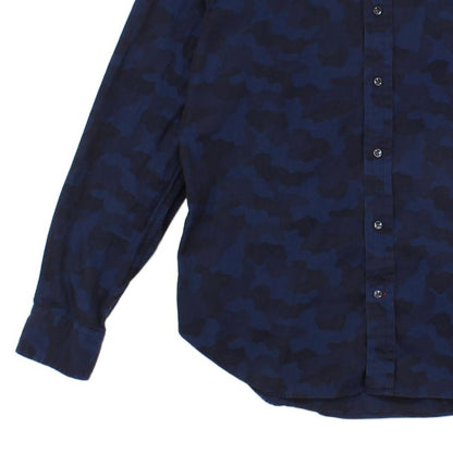 Mens Camo Shirt Long Sleeve Button Up Black Label