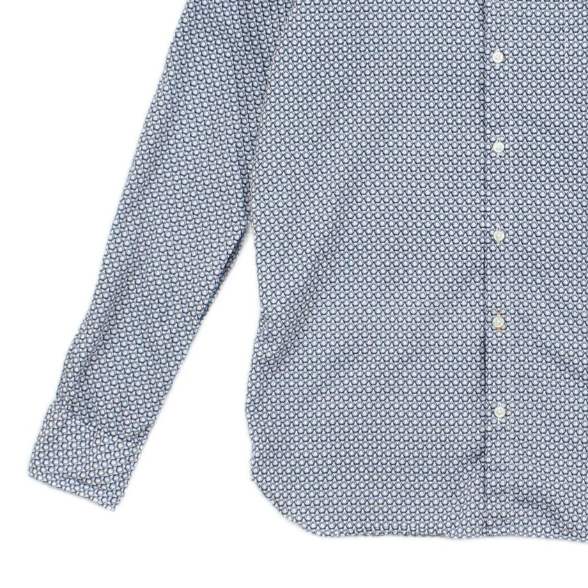 Mens Patterned Shirt Slim Fit Long Sleeve