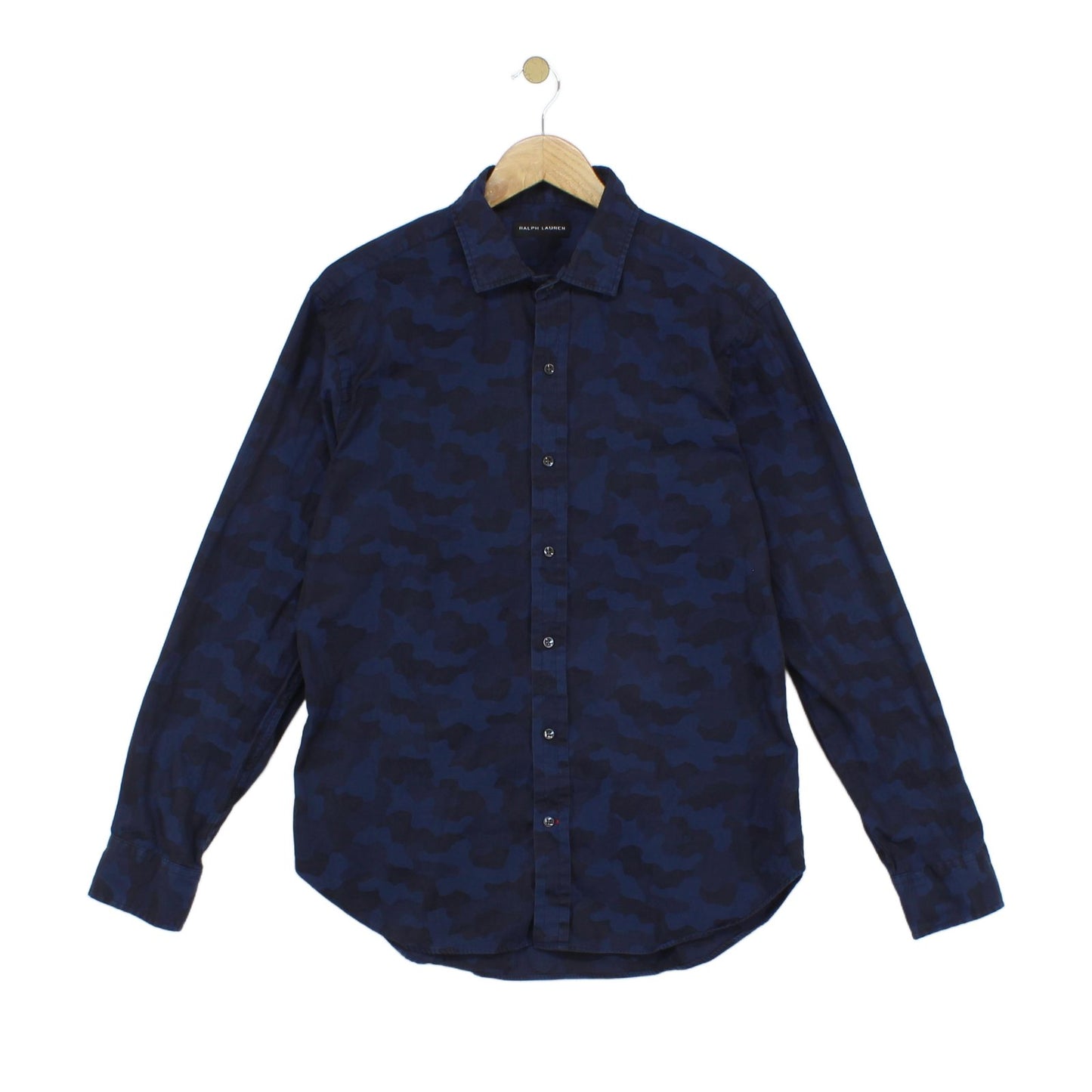 Mens Camo Shirt Long Sleeve Button Up Black Label