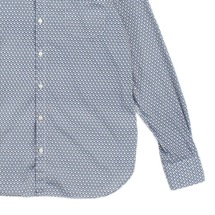 Mens Patterned Shirt Slim Fit Long Sleeve
