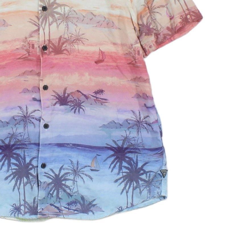Mens Viscose Shirt Hawaiian Tropical Short Sleeve