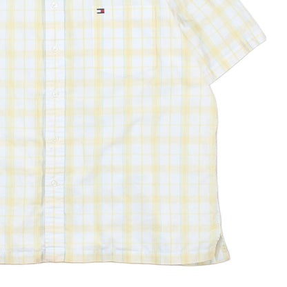 Mens Shirt Short Sleeve Check Button Up