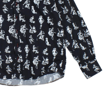 Mens Pinup Girls Shirt Printed Long Sleeve