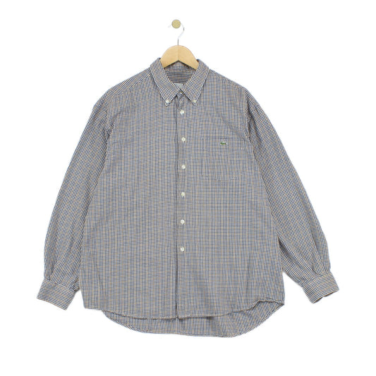 Mens Check Shirt Button Up Long Sleeve