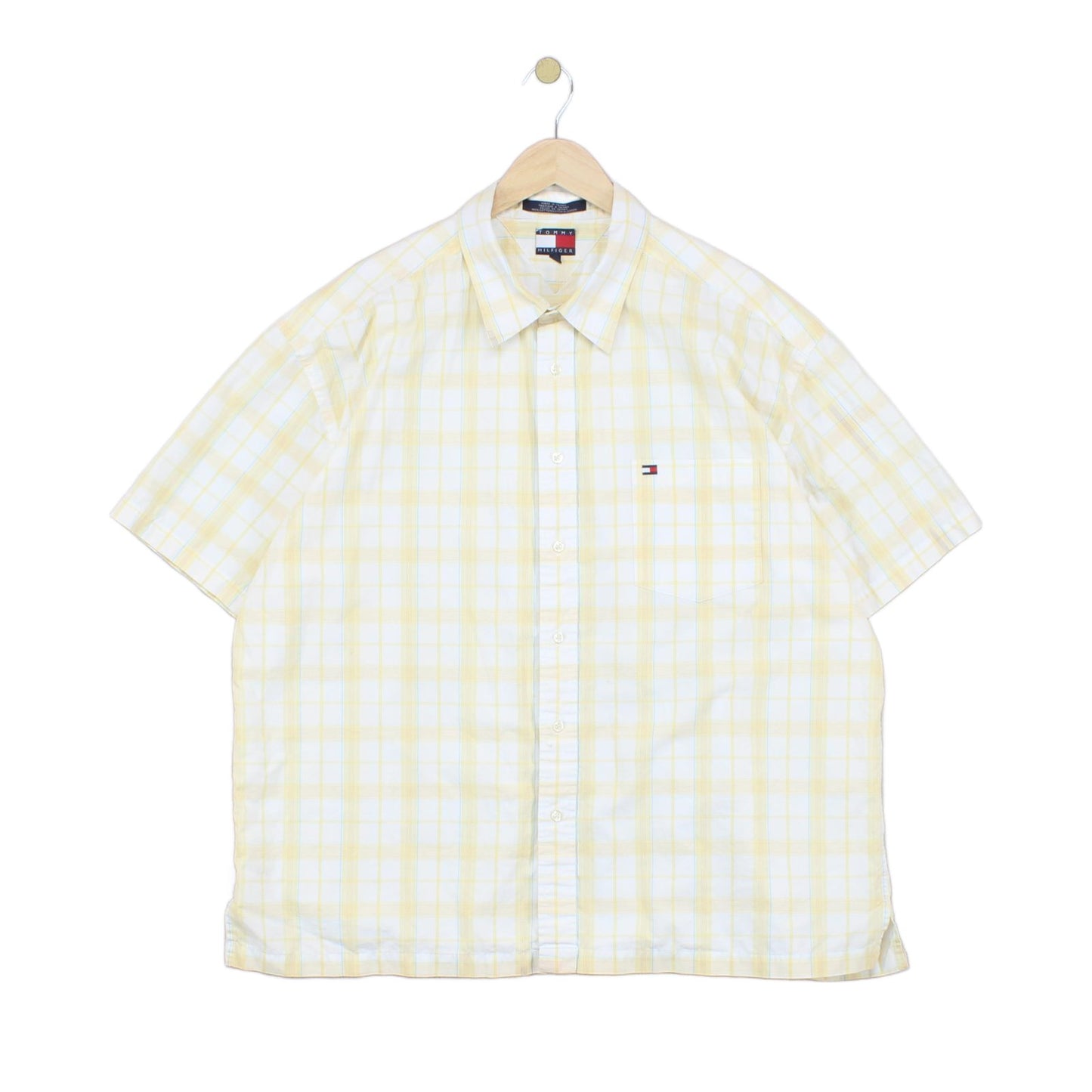 Mens Shirt Short Sleeve Check Button Up