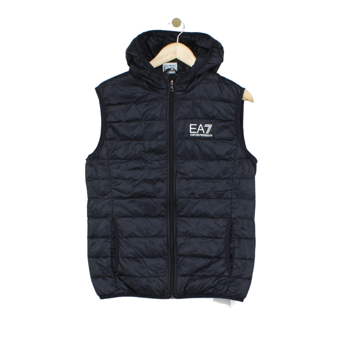 Mens Down Bodywarmer Hooded Quilted Lightweight