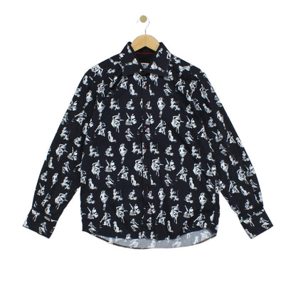 Mens Pinup Girls Shirt Printed Long Sleeve