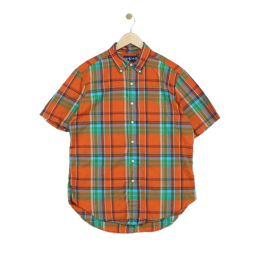 Mens Plaid Shirt Classic Fit  Short Sleeve
