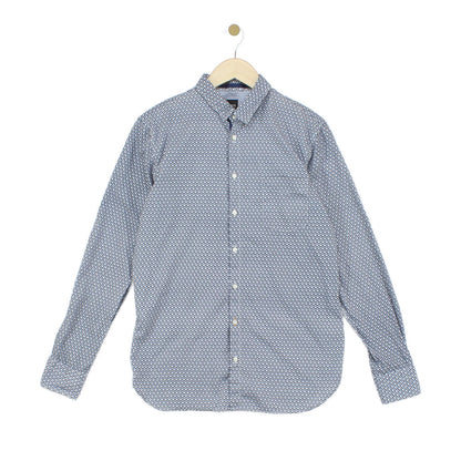 Mens Patterned Shirt Slim Fit Long Sleeve