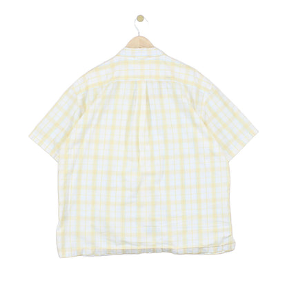 Mens Shirt Short Sleeve Check Button Up