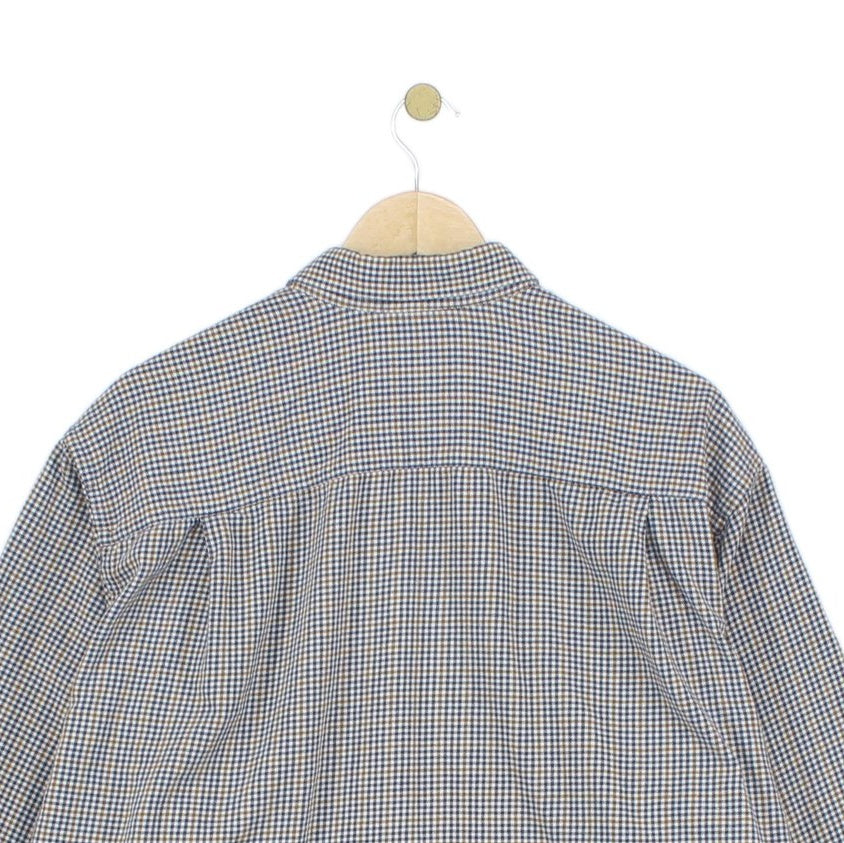 Mens Check Shirt Button Up Long Sleeve