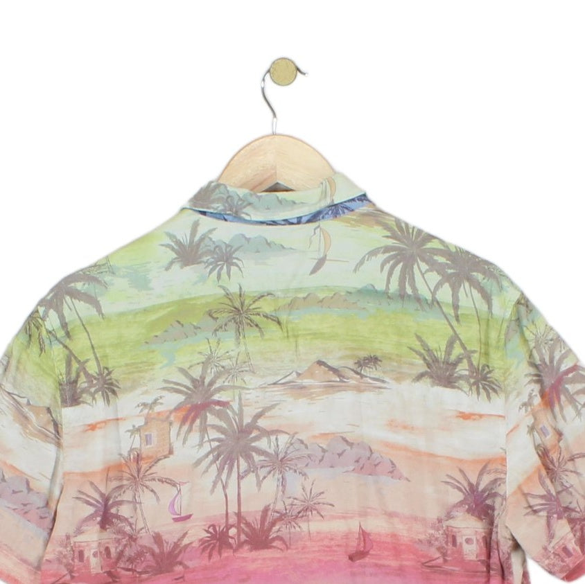 Mens Viscose Shirt Hawaiian Tropical Short Sleeve
