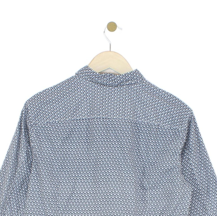 Mens Patterned Shirt Slim Fit Long Sleeve