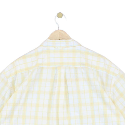 Mens Shirt Short Sleeve Check Button Up