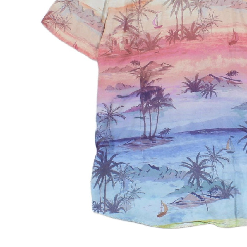 Mens Viscose Shirt Hawaiian Tropical Short Sleeve
