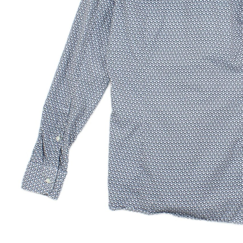 Mens Patterned Shirt Slim Fit Long Sleeve