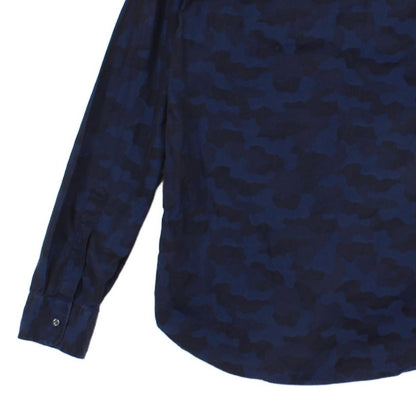 Mens Camo Shirt Long Sleeve Button Up Black Label