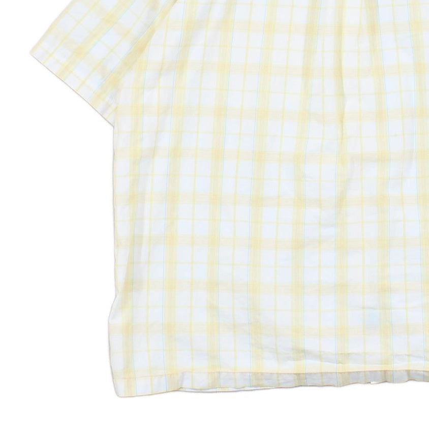 Mens Shirt Short Sleeve Check Button Up