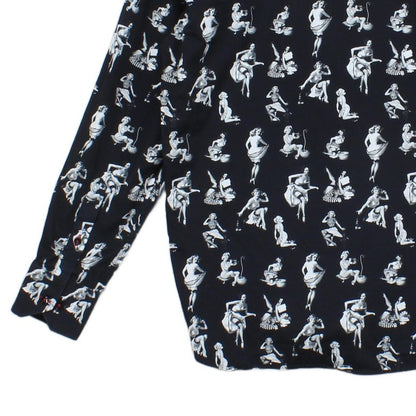Mens Pinup Girls Shirt Printed Long Sleeve