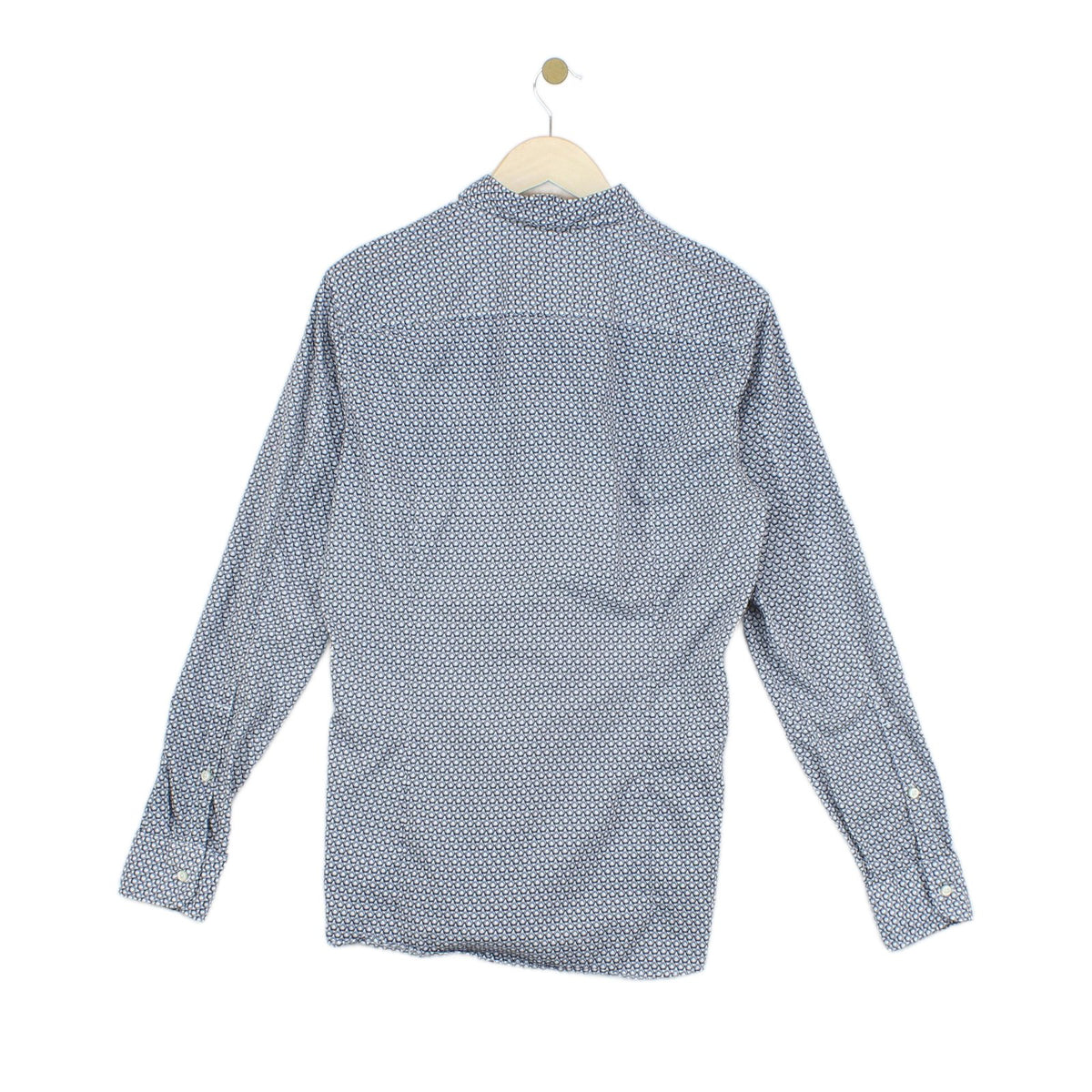 Mens Patterned Shirt Slim Fit Long Sleeve