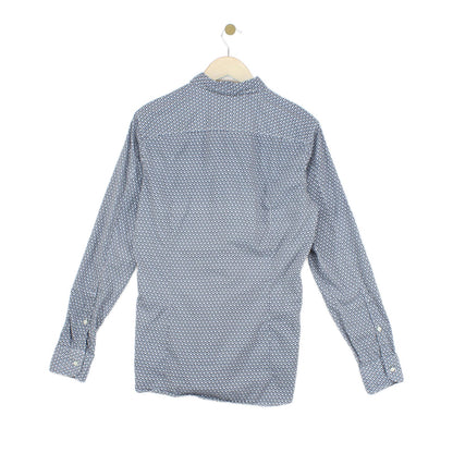 Mens Patterned Shirt Slim Fit Long Sleeve