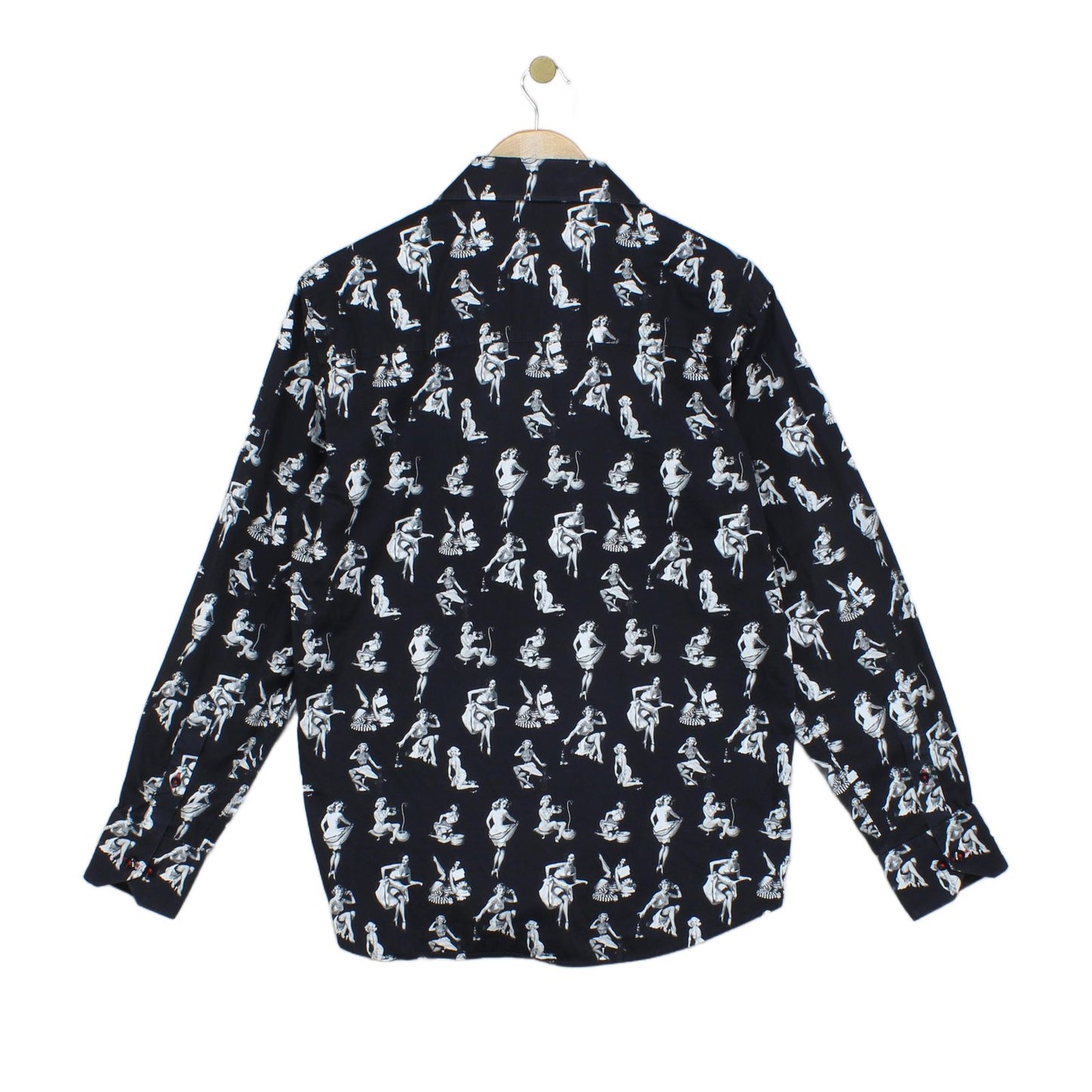 Mens Pinup Girls Shirt Printed Long Sleeve