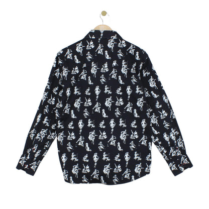Mens Pinup Girls Shirt Printed Long Sleeve