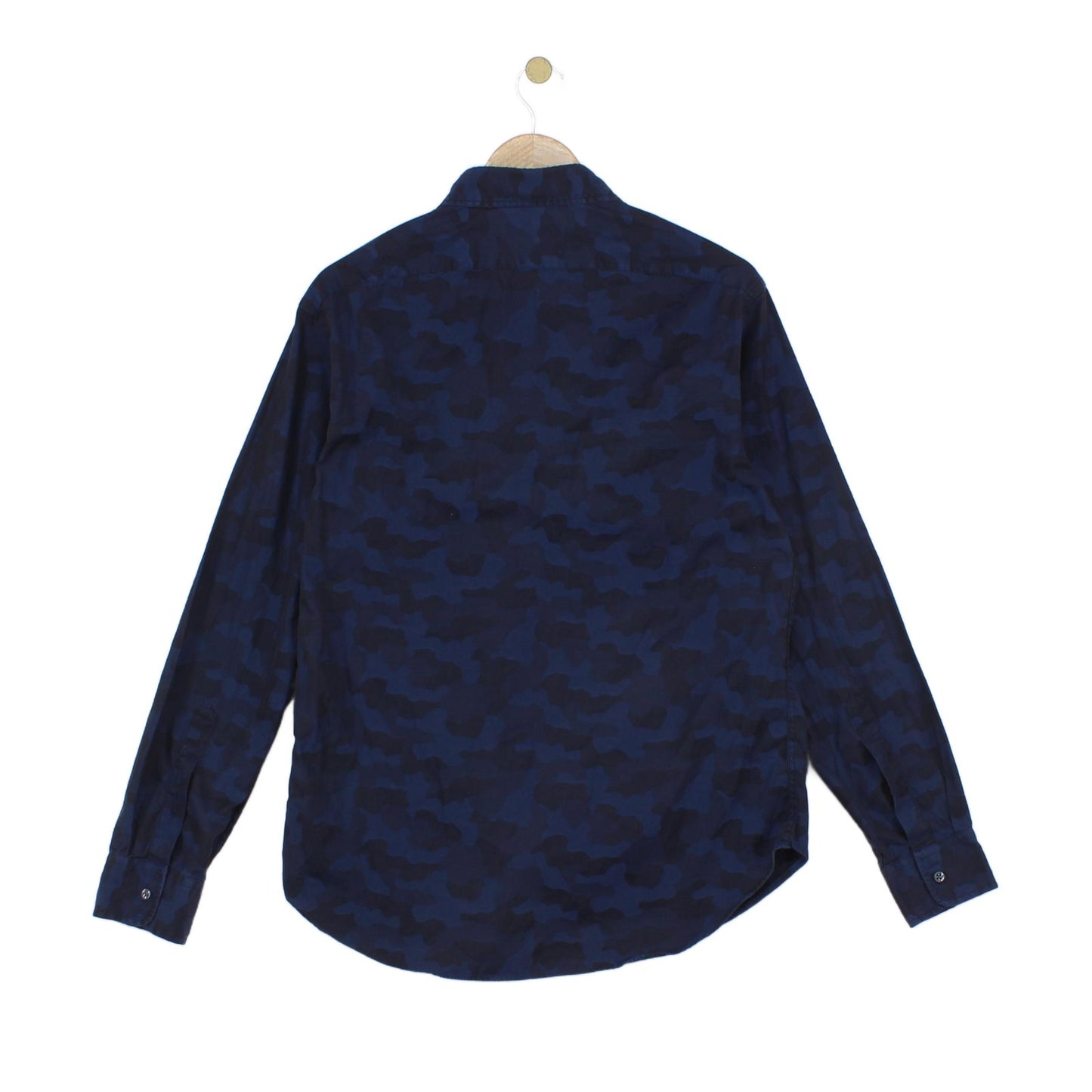 Mens Camo Shirt Long Sleeve Button Up Black Label