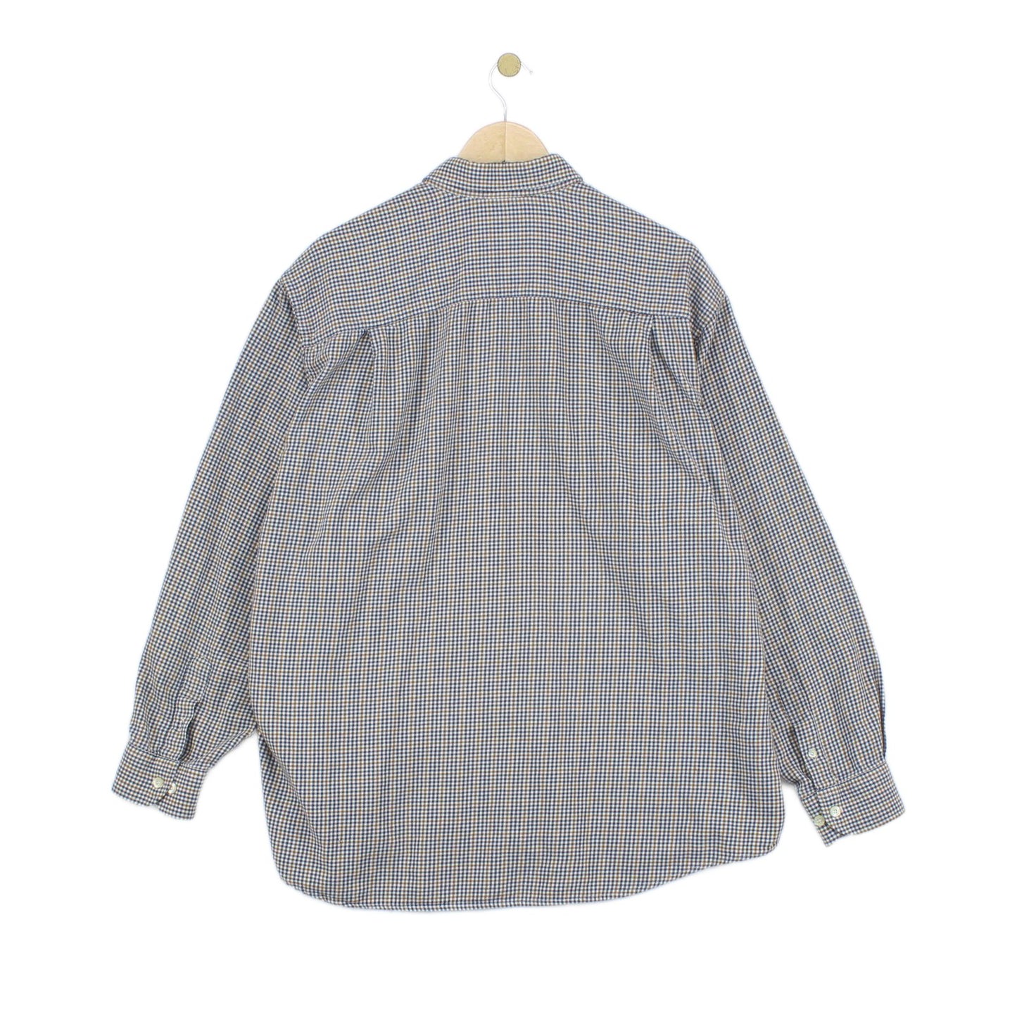 Mens Check Shirt Button Up Long Sleeve