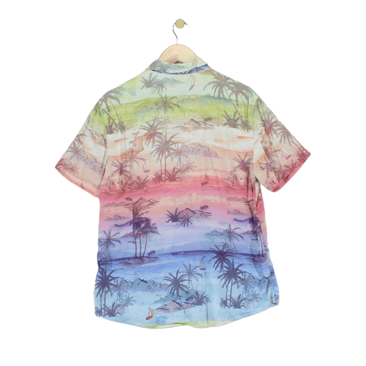 Mens Viscose Shirt Hawaiian Tropical Short Sleeve