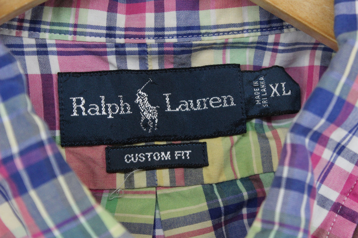 Mens Check Shirt Short Sleeve Custom Fit