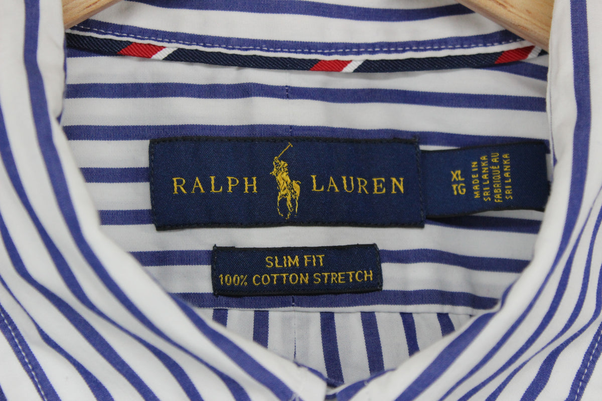 Mens Striped Shirt Slim Fit Long Sleeve