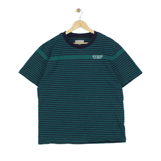Mens Striped T-Shirt  Casual Short Sleeve Crew Neck