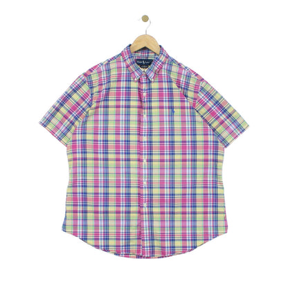 Mens Check Shirt Short Sleeve Custom Fit