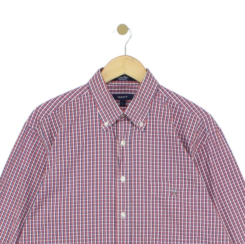 Mens Check Shirt Long Sleeve Button Up