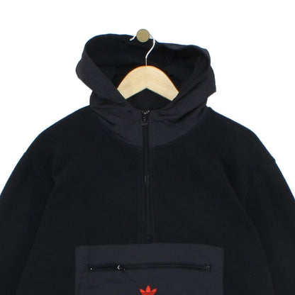 Mens Fleece Hoodie 1/4 Zip Streetwear Logo