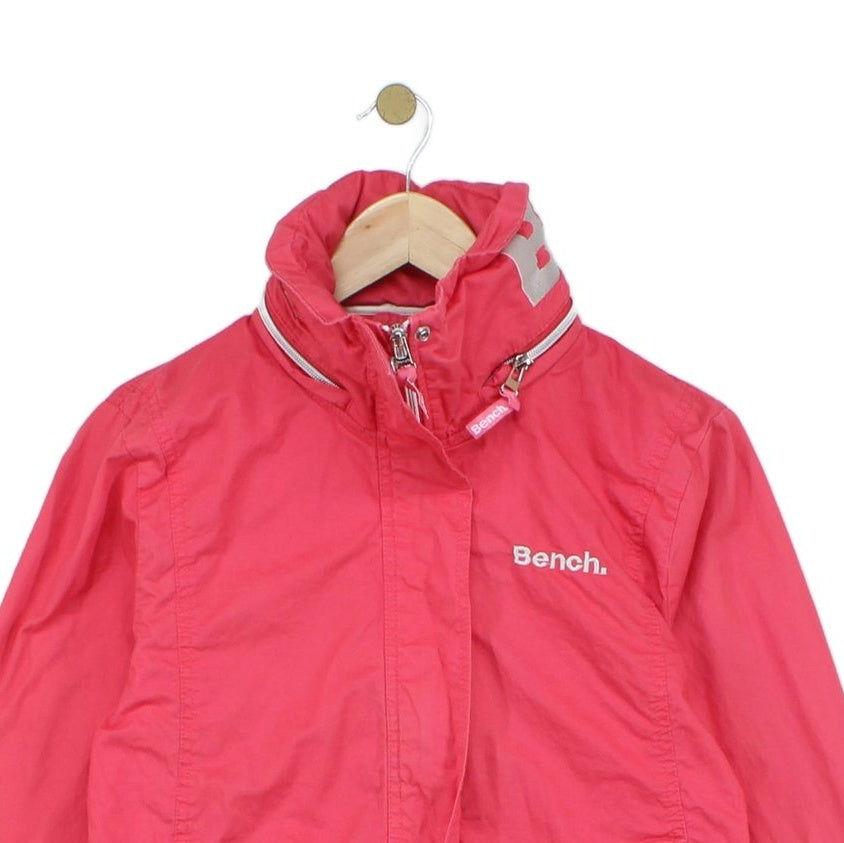 Womens Jacket Full Zip High Collar Logo Cotton