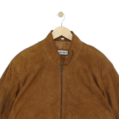 Mens Suede Bomber Jacket Texture Full Zip