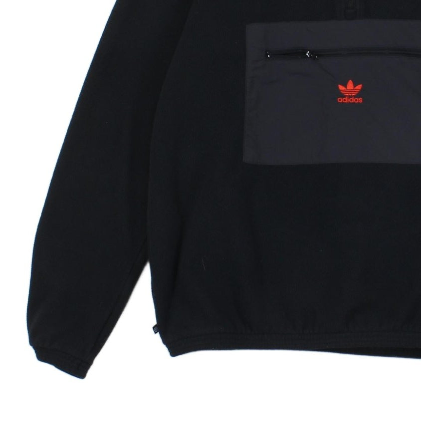 Mens Fleece Hoodie 1/4 Zip Streetwear Logo