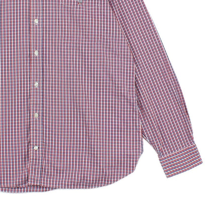 Mens Check Shirt Long Sleeve Button Up