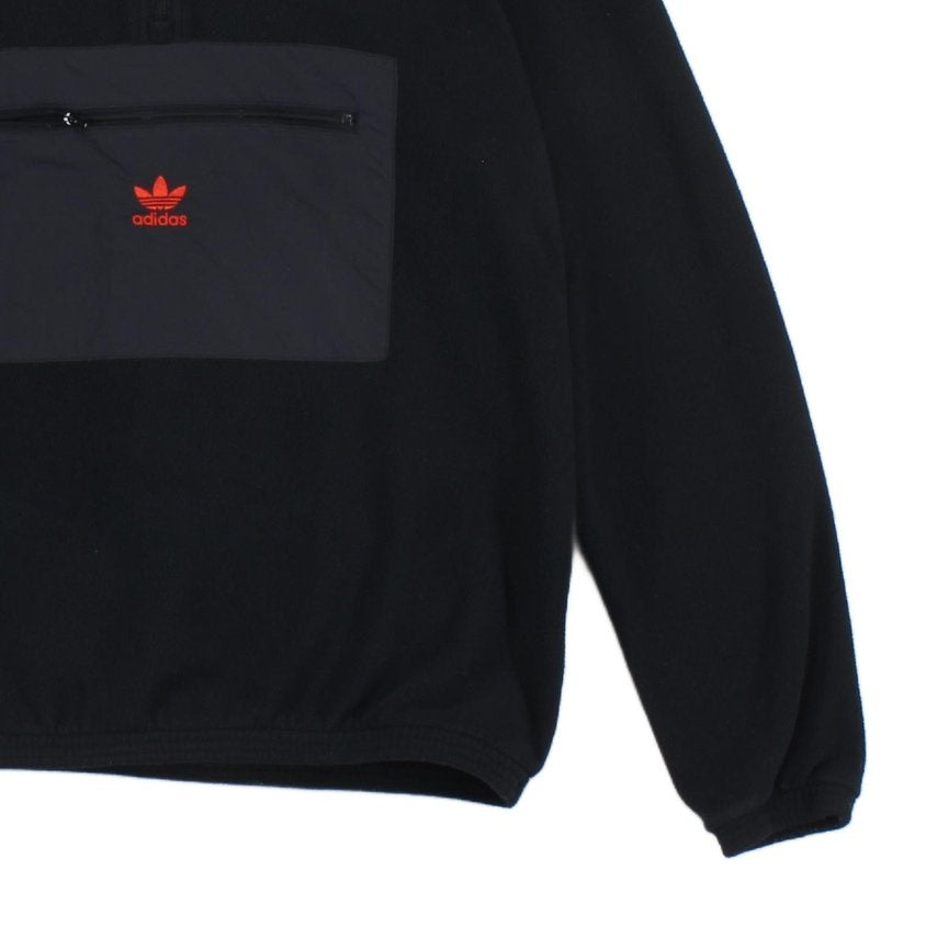 Mens Fleece Hoodie 1/4 Zip Streetwear Logo