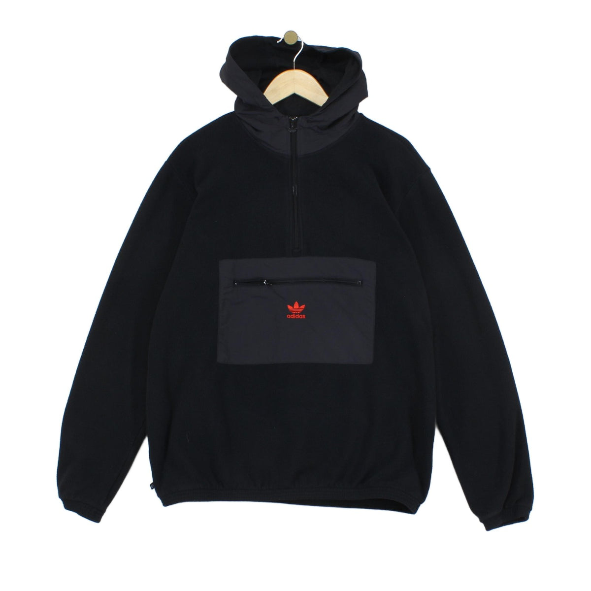 Mens Fleece Hoodie 1/4 Zip Streetwear Logo