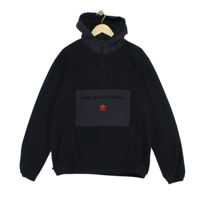 Mens Fleece Hoodie 1/4 Zip Streetwear Logo