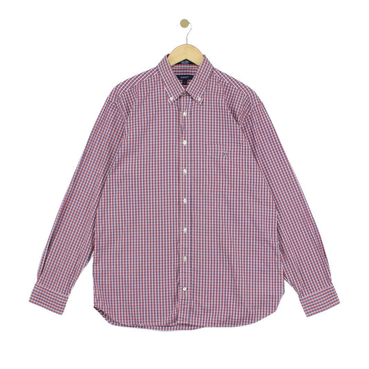 Mens Check Shirt Long Sleeve Button Up