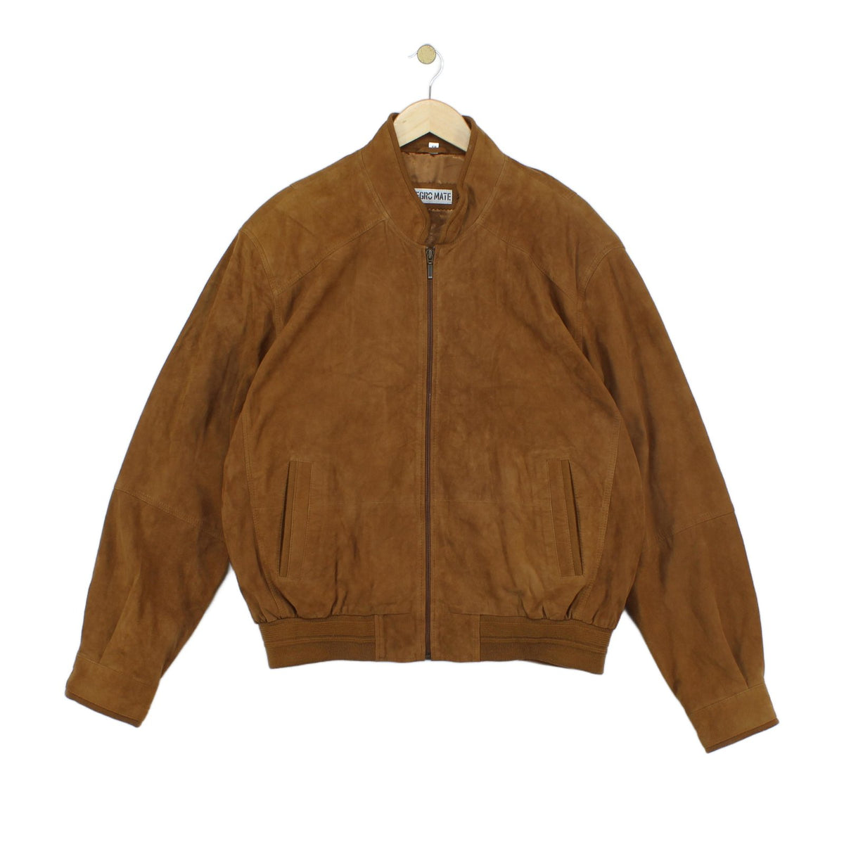 Mens Suede Bomber Jacket Texture Full Zip