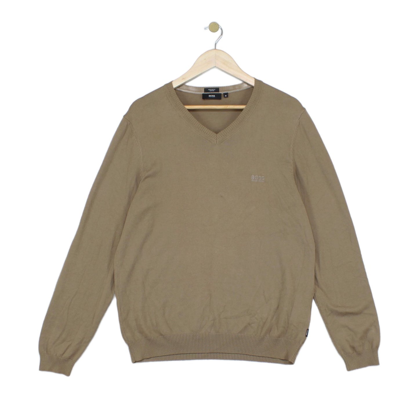 Mens V-Neck Jumper Regular Fit Long Sleeve