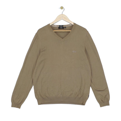 Mens V-Neck Jumper Regular Fit Long Sleeve